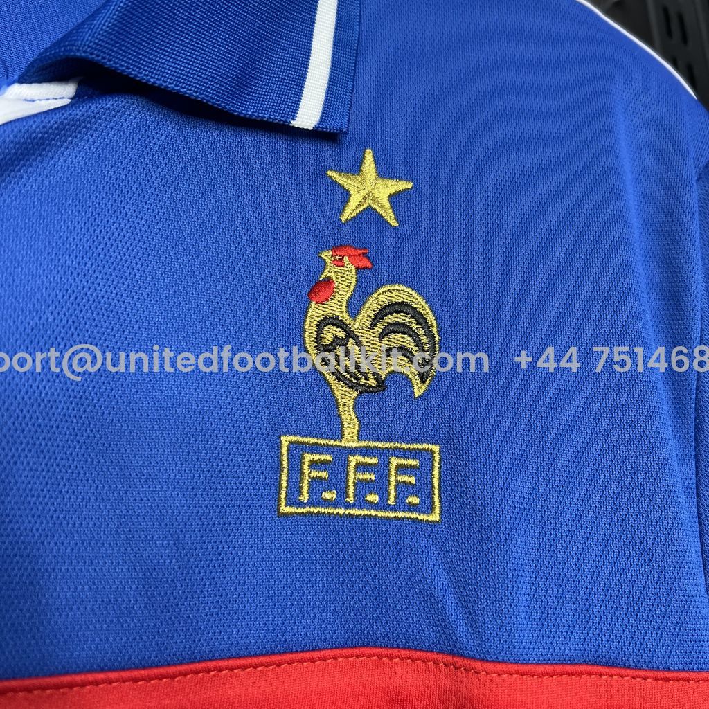Unitedfootballkit.com | Retro France 2000 Home Stadium Jersey -Customize Name, Number and Patch | Worldwide Shipping