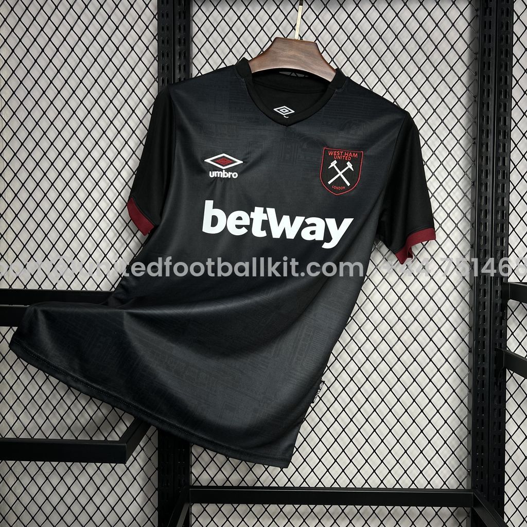 Unitedfootballkit.com | West Ham United 24-25 Away Jersey - Fans Version -Customize Name, Number and Patch | Worldwide Shipping