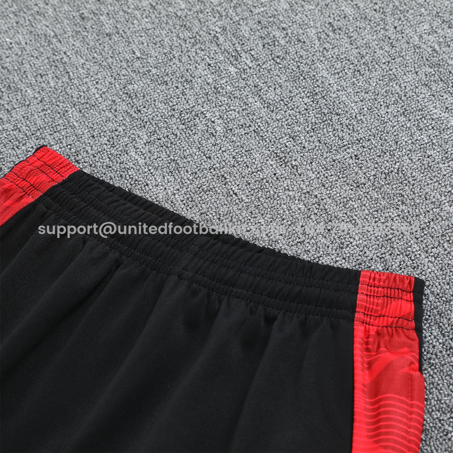 Unitedfootballkit.com | Manchester United 24-25 Pre-Match Home Traning Hoodie Set - Red Top and Black Pants -Customize Name, Number and Patch | Worldwide Shipping