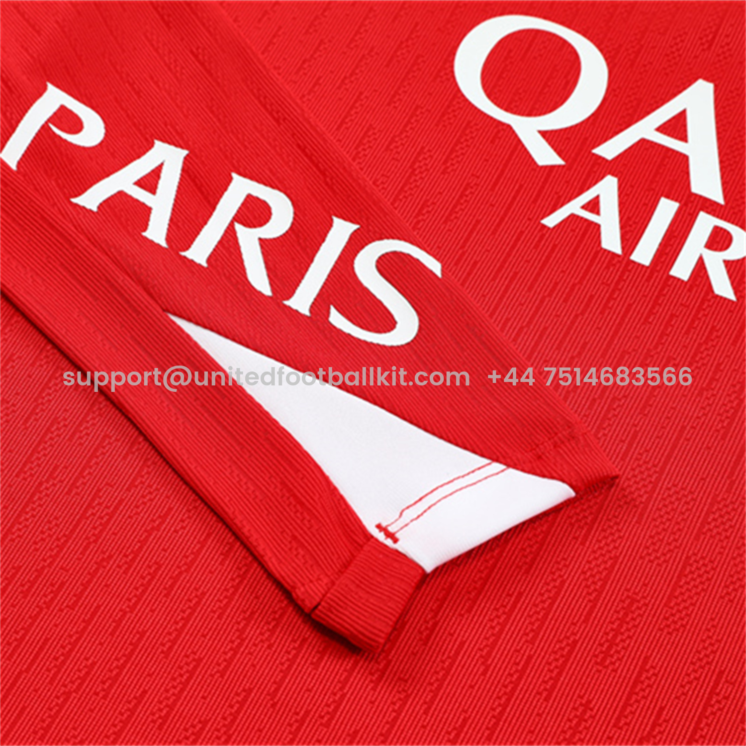 Unitedfootballkit.com | Paris Saint-Germain PSG 25-26 Kid Long Sleeves Training Set - Red Top & Royal Blue Pants -Customize Name, Number and Patch | Worldwide Shipping