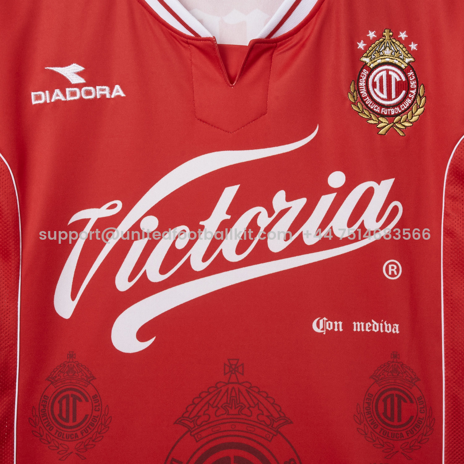 Unitedfootballkit.com | Retro Toluca 1998-99 Home Red Jersey -Customize Name, Number and Patch | Worldwide Shipping