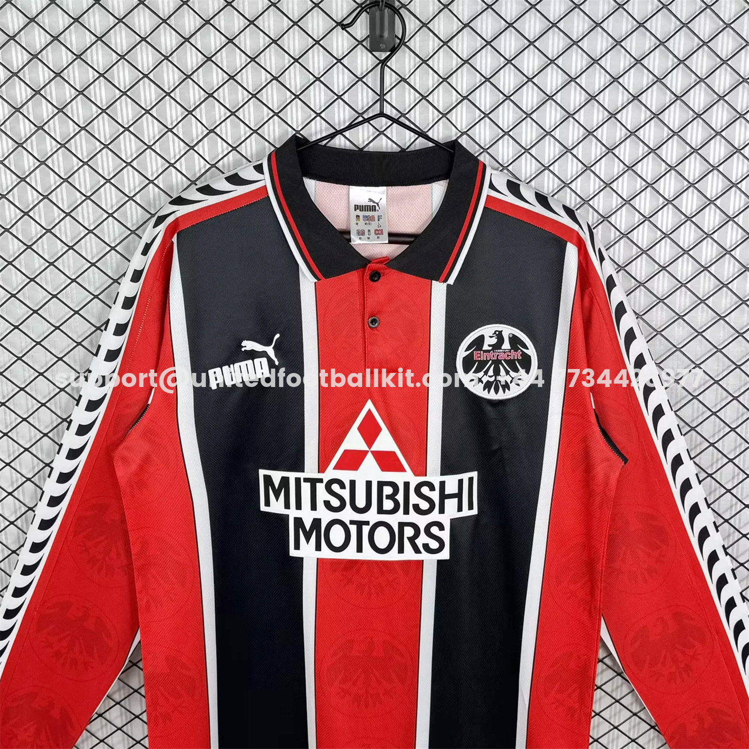 Unitedfootballkit.com | Retro Frankfurt 1996-98 Home Long Sleeves Jersey -Customize Name, Number and Patch | Worldwide Shipping