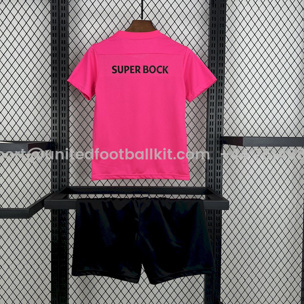 Unitedfootballkit.com | Sporting CP Portugal 24-25 Pink October Kids Kit -Customize Name, Number and Patch | Worldwide Shipping