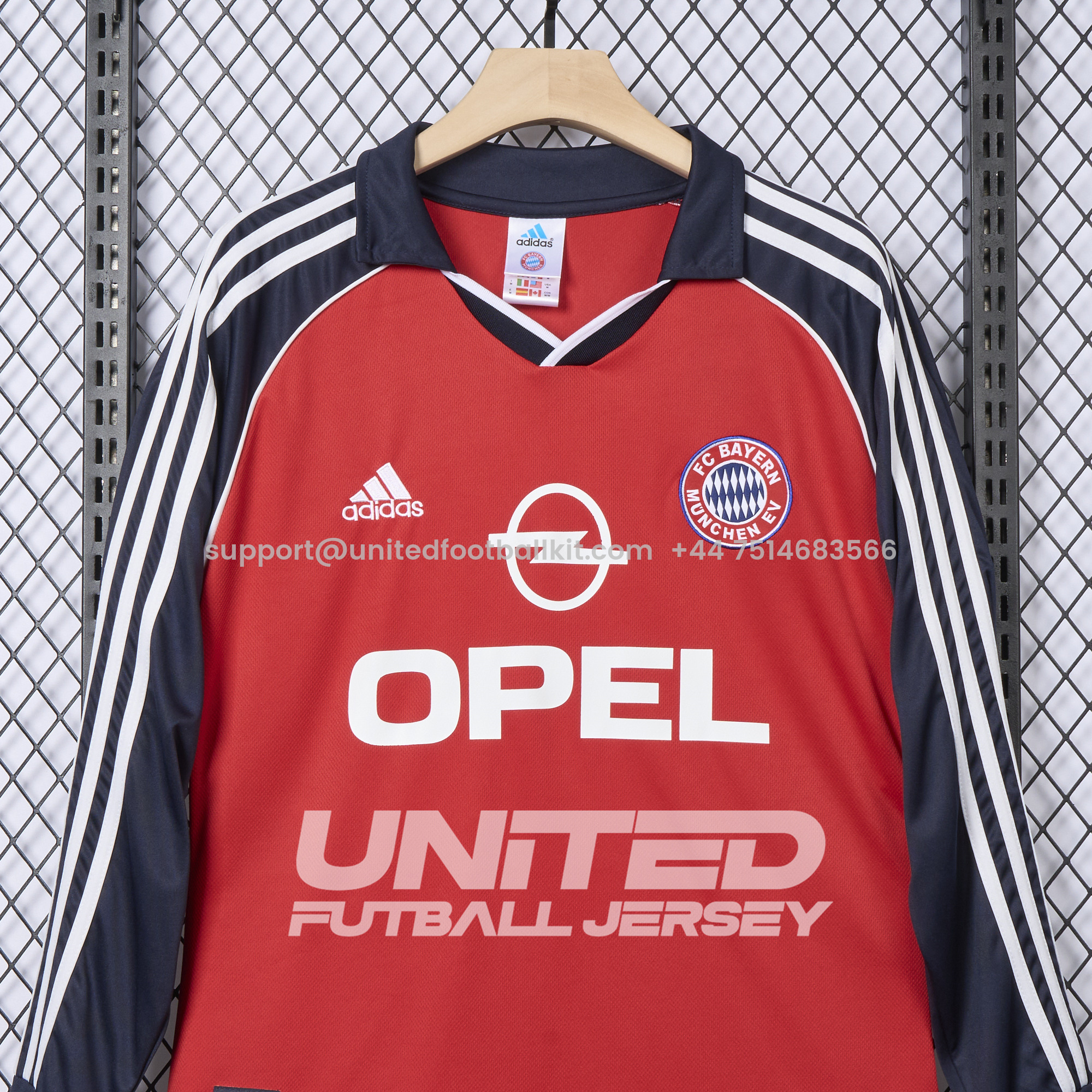 Unitedfootballkit.com | Retro Bayern Munich 2000-01 Home Long Sleeve Jersey -Customize Name, Number and Patch | Worldwide Shipping