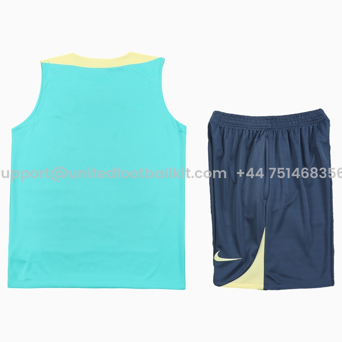 Unitedfootballkit.com | Club América 24-25 Vest Training Set - Light Green Vest & Grey Shorts -Customize Name, Number and Patch | Worldwide Shipping