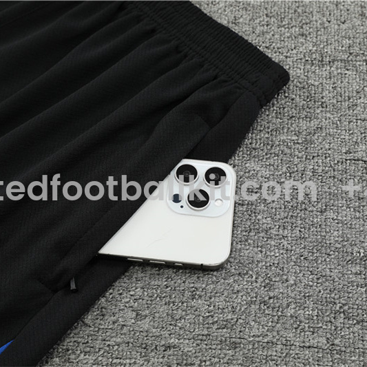 Unitedfootballkit.com | Barcelona 24-25 Short-Sleeve Training Set - Blue and Black -Customize Name, Number and Patch | Worldwide Shipping