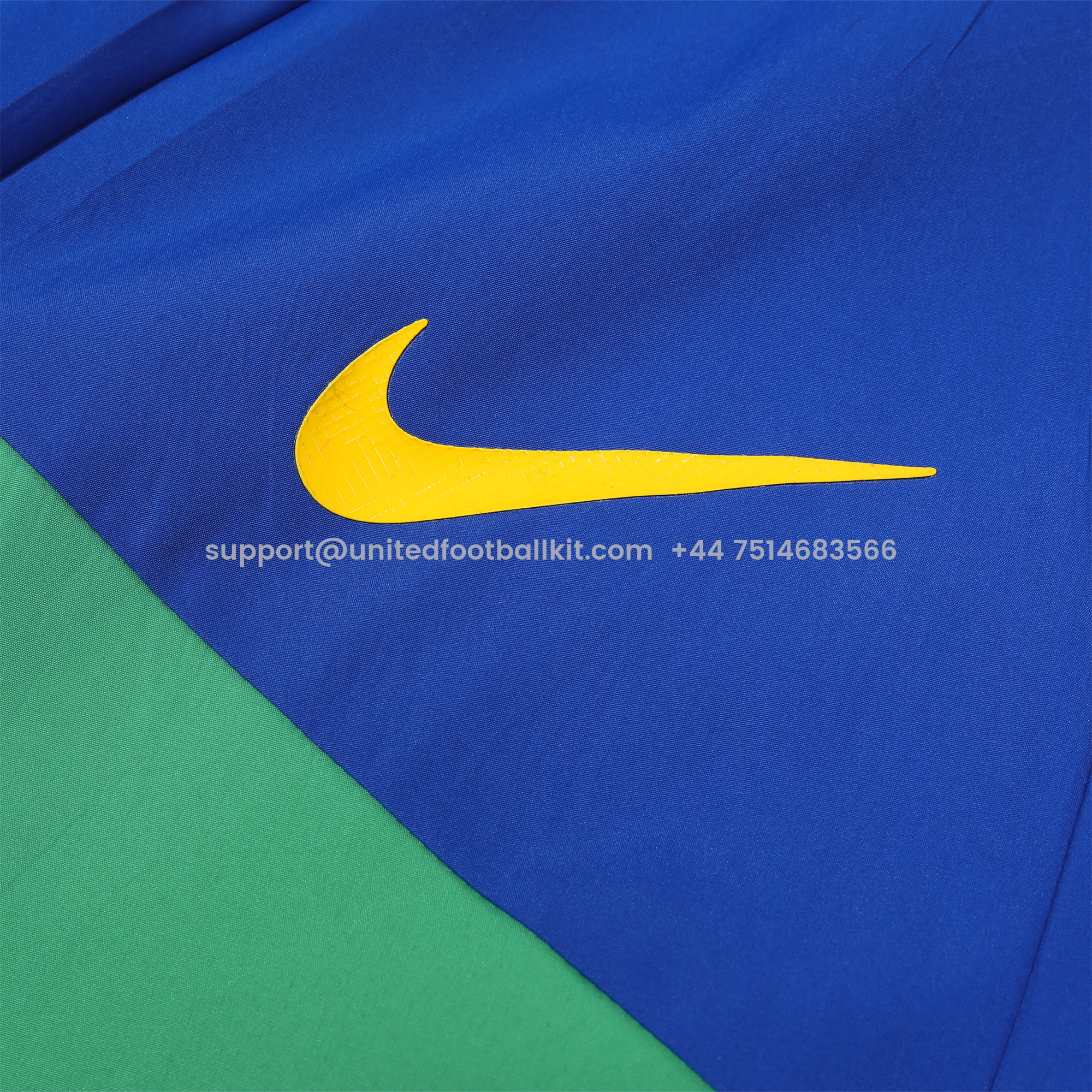 Unitedfootballkit.com | Brazil 2024 National Team Anthem Blue Hooded Windbreaker - Player Version -Customize Name, Number and Patch | Worldwide Shipping