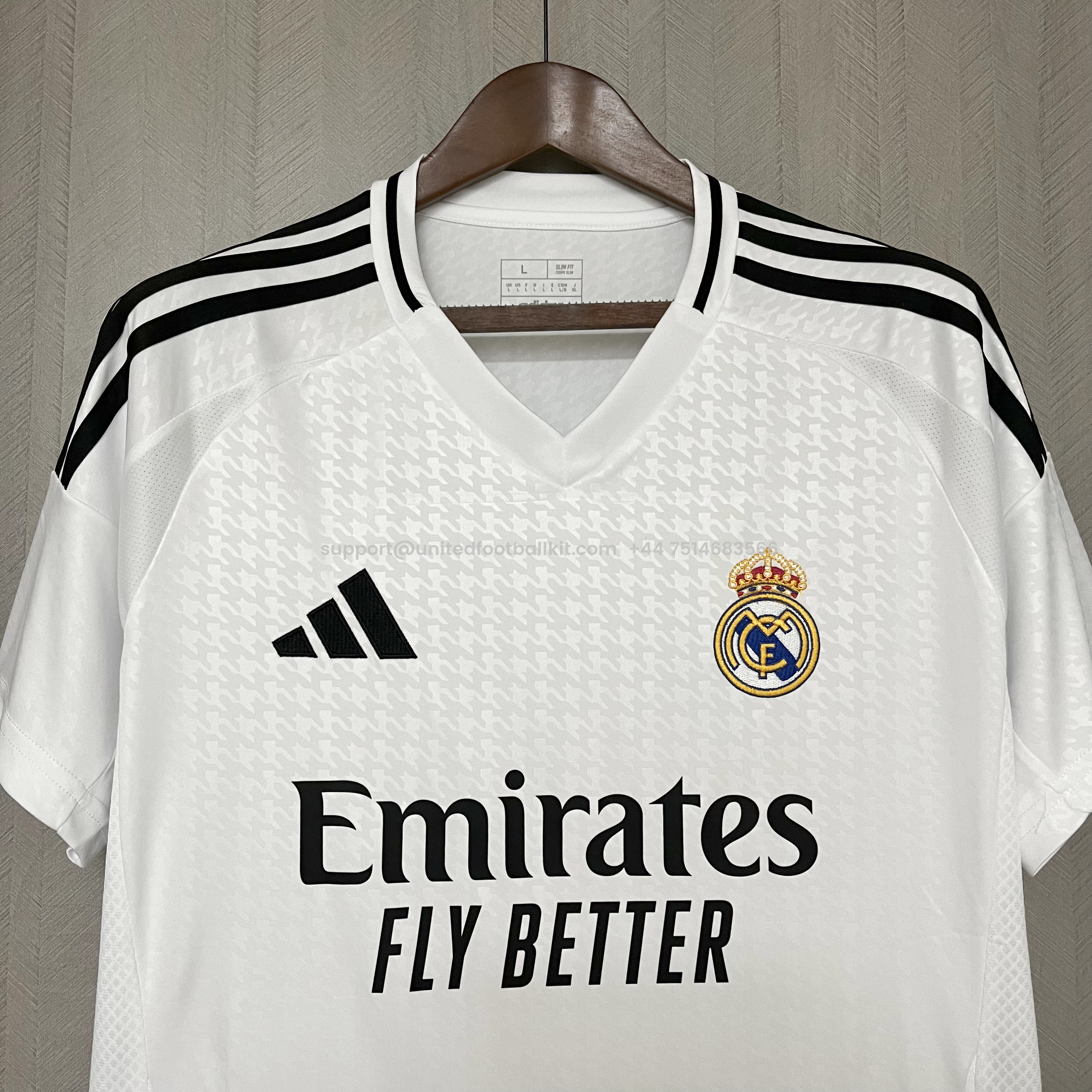 Unitedfootballkit.com | Real Madrid 24-25 Home Stadium Jersey - Fans Version -Customize Name, Number and Patch | Worldwide Shipping
