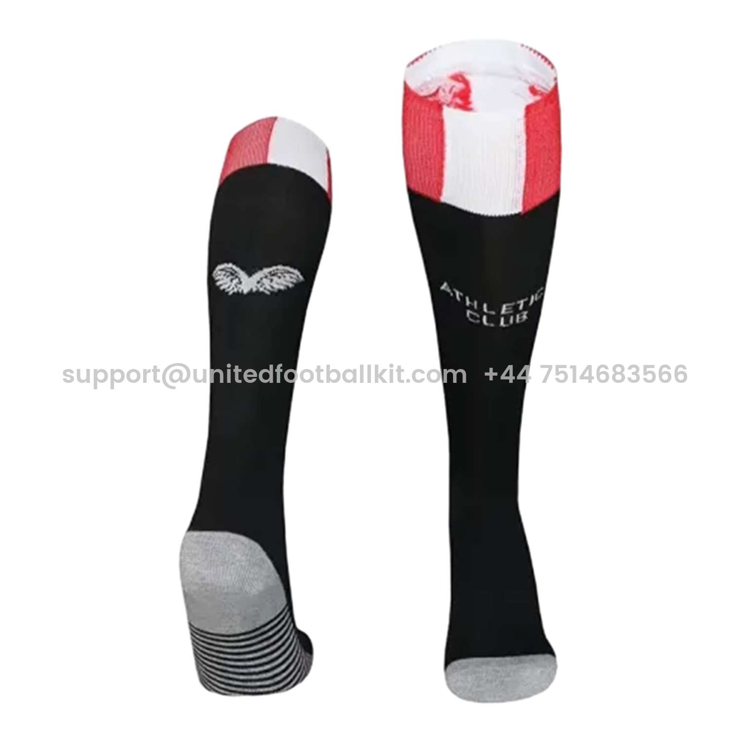 Unitedfootballkit.com | Athletic Bilbao 25-26 Home Socks - Black -Customize Name, Number and Patch | Worldwide Shipping