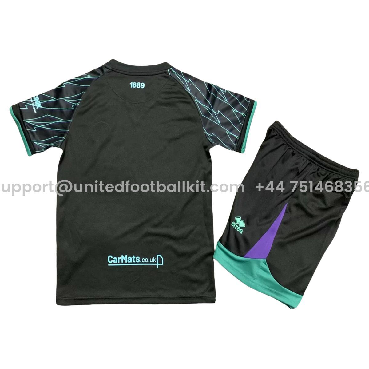 Unitedfootballkit.com | Sheffield United 24-25 Away Kids Kit -Customize Name, Number and Patch | Worldwide Shipping