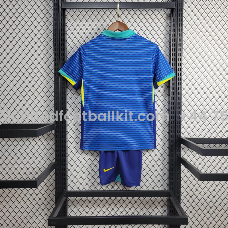 Unitedfootballkit.com | Brazil 2024 Away Stadium Kids Kit -Customize Name, Number and Patch | Worldwide Shipping