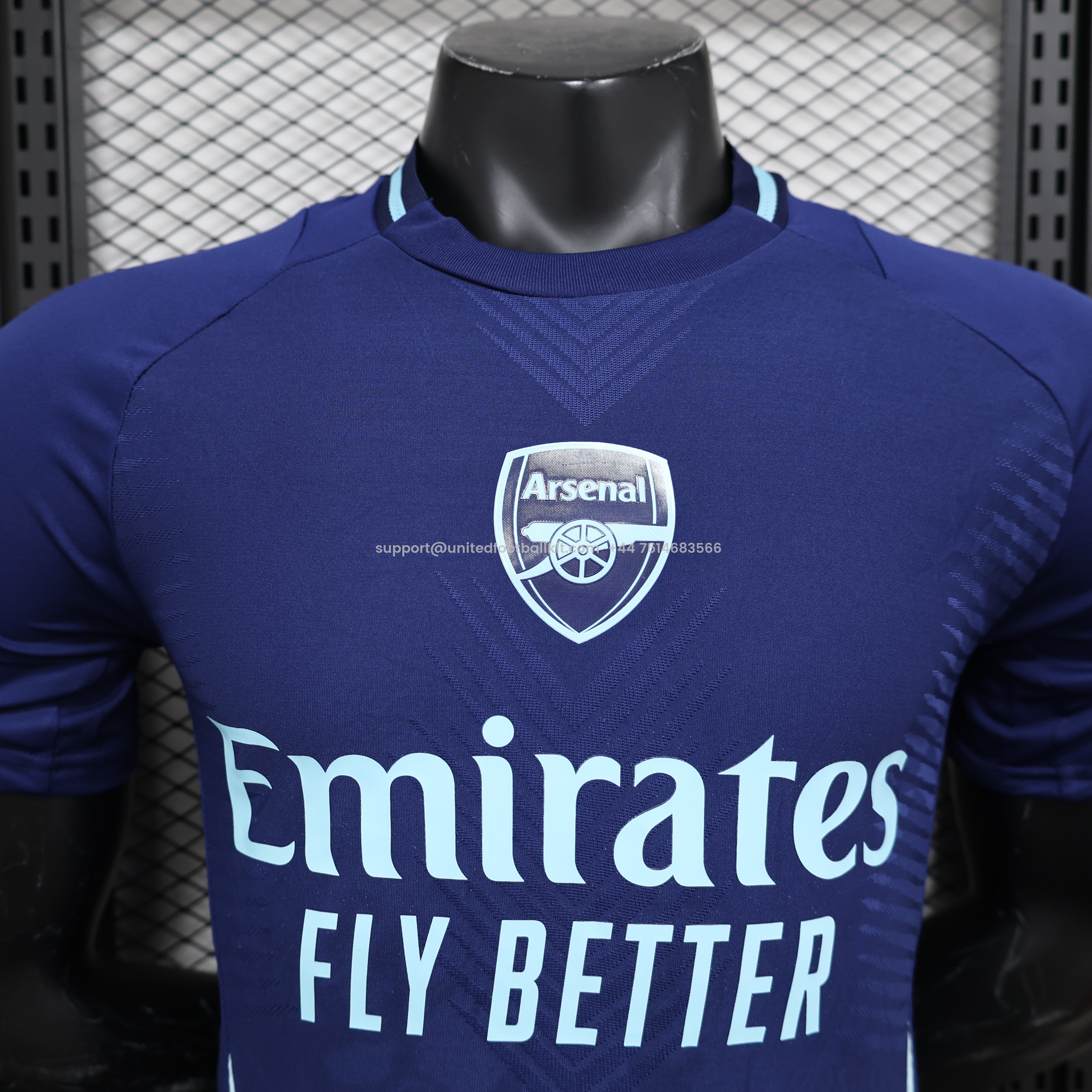 Unitedfootballkit.com | Arsenal 24-25 Blue Pre-match Training Jersey - Player Version -Customize Name, Number and Patch | Worldwide Shipping