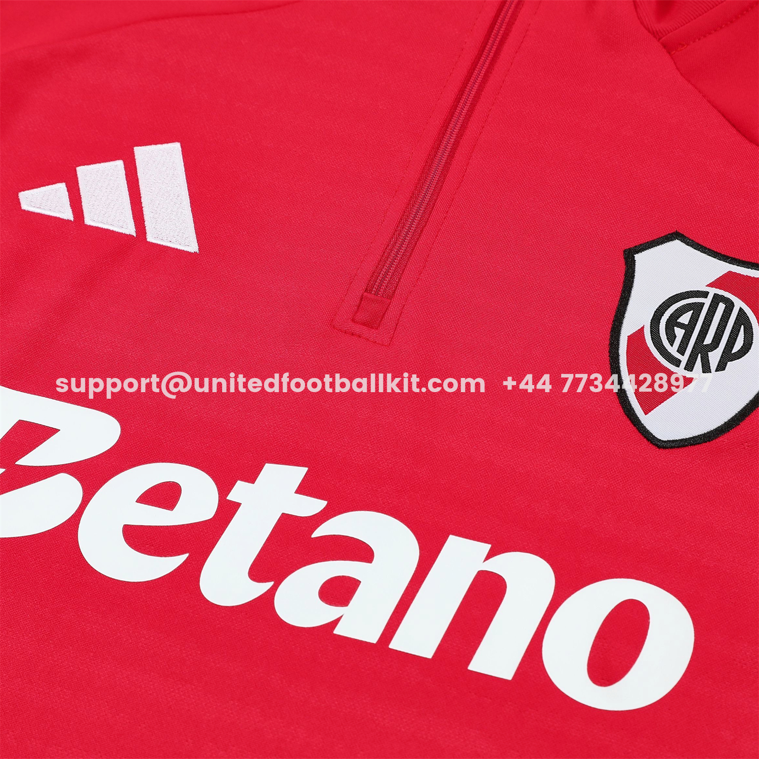 Unitedfootballkit.com | River Plate 25-26 Long Sleeves Training Set - Red Top & Black Pants -Customize Name, Number and Patch | Worldwide Shipping