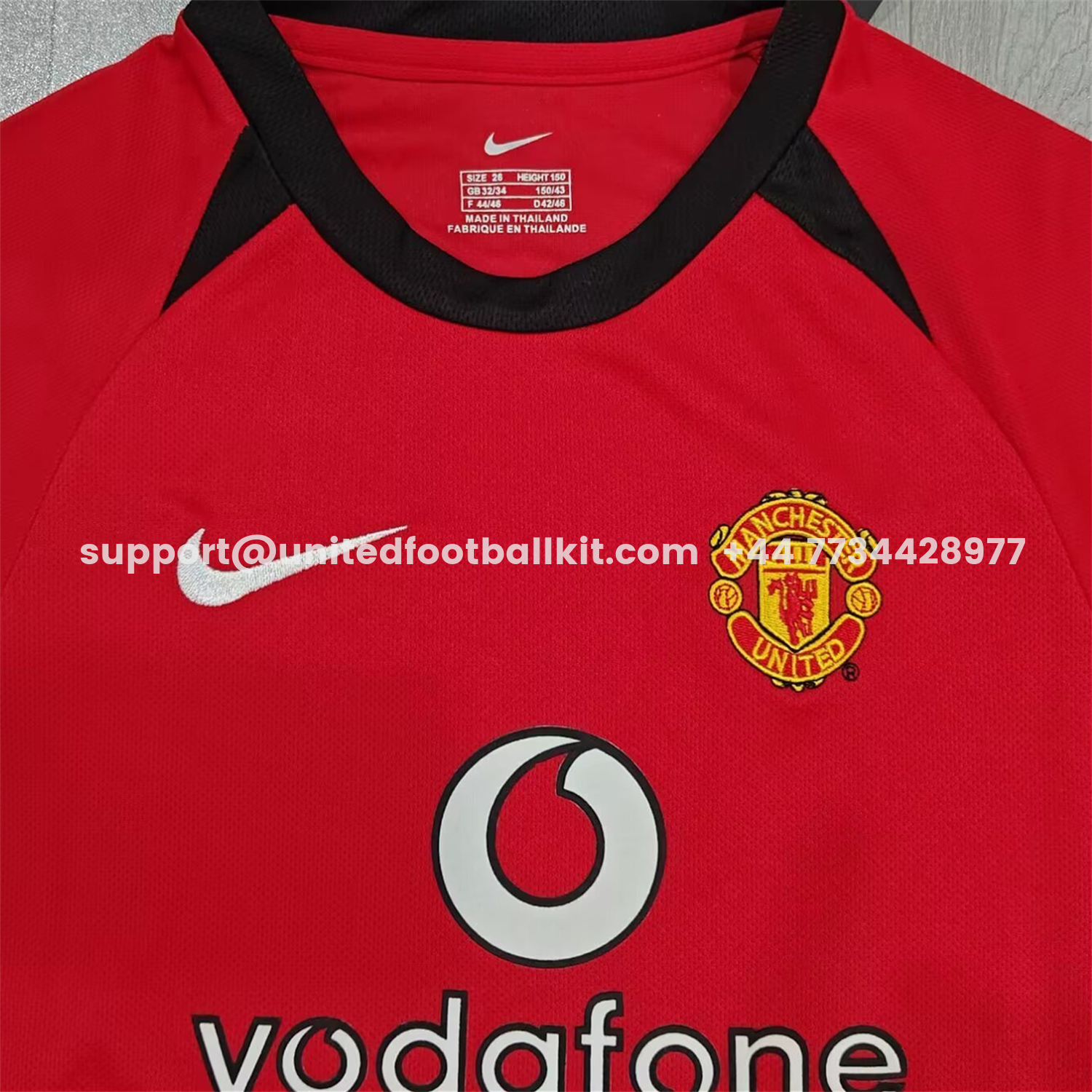 Unitedfootballkit.com | Retro Manchester United 2002-04 Home Kids Kit -Customize Name, Number and Patch | Worldwide Shipping
