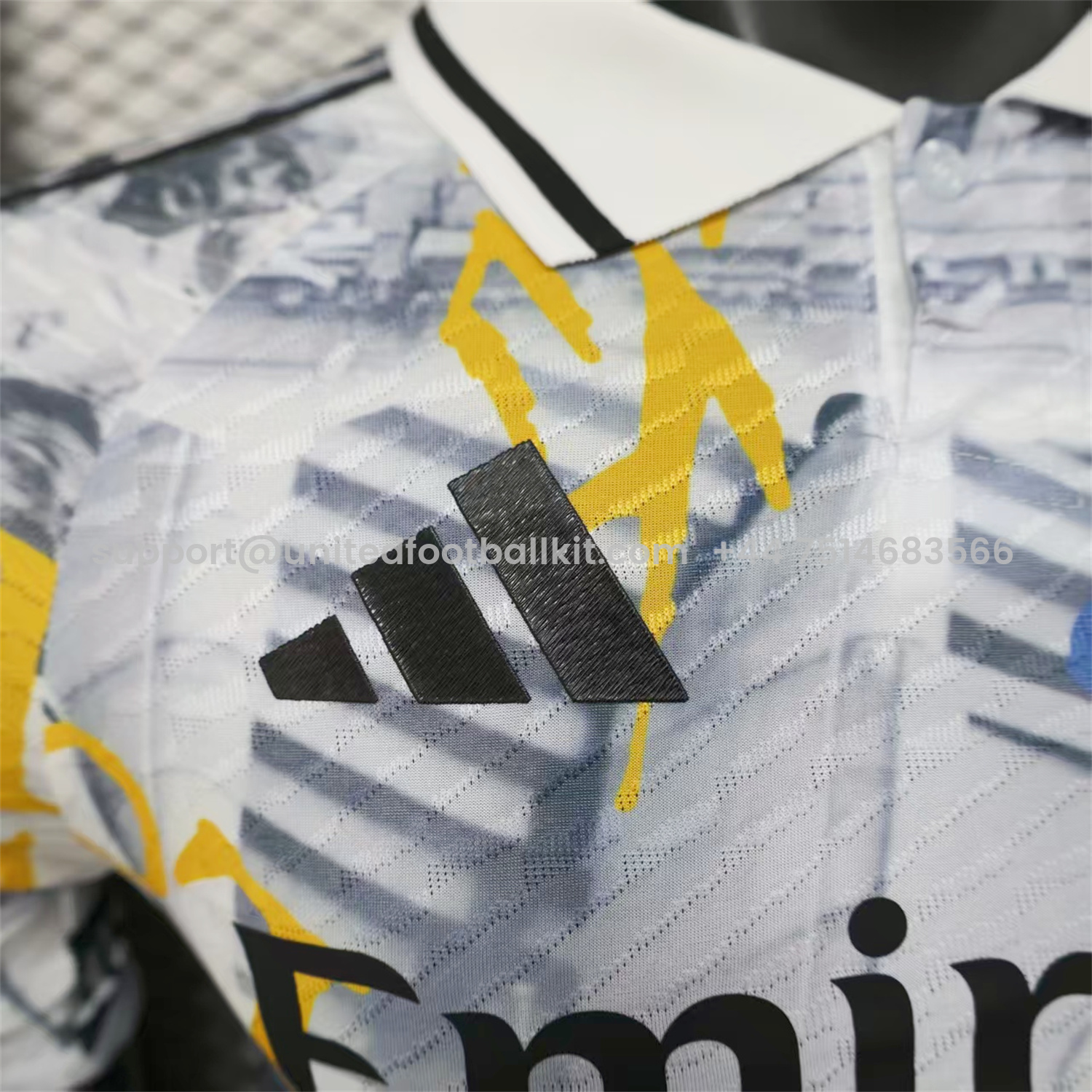 Unitedfootballkit.com | Real Madrid 25-26 Capture Of Camp Nou POLO White Special Jersey - Player Version -Customize Name, Number and Patch | Worldwide Shipping