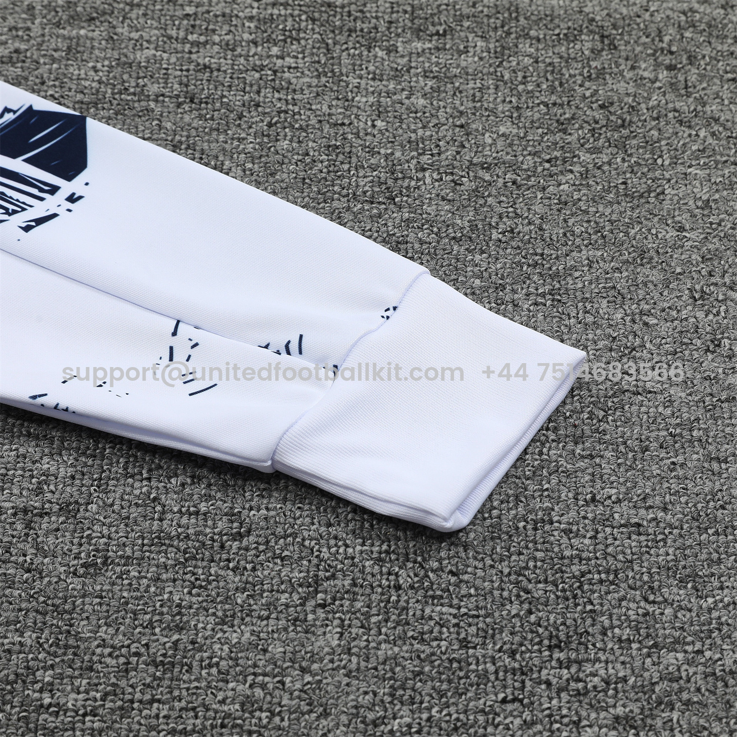 Unitedfootballkit.com | Paris Saint-Germain PSG 24-25 Training Hoodie Set - White Hoodie and Deep Blue Pants -Customize Name, Number and Patch | Worldwide Shipping