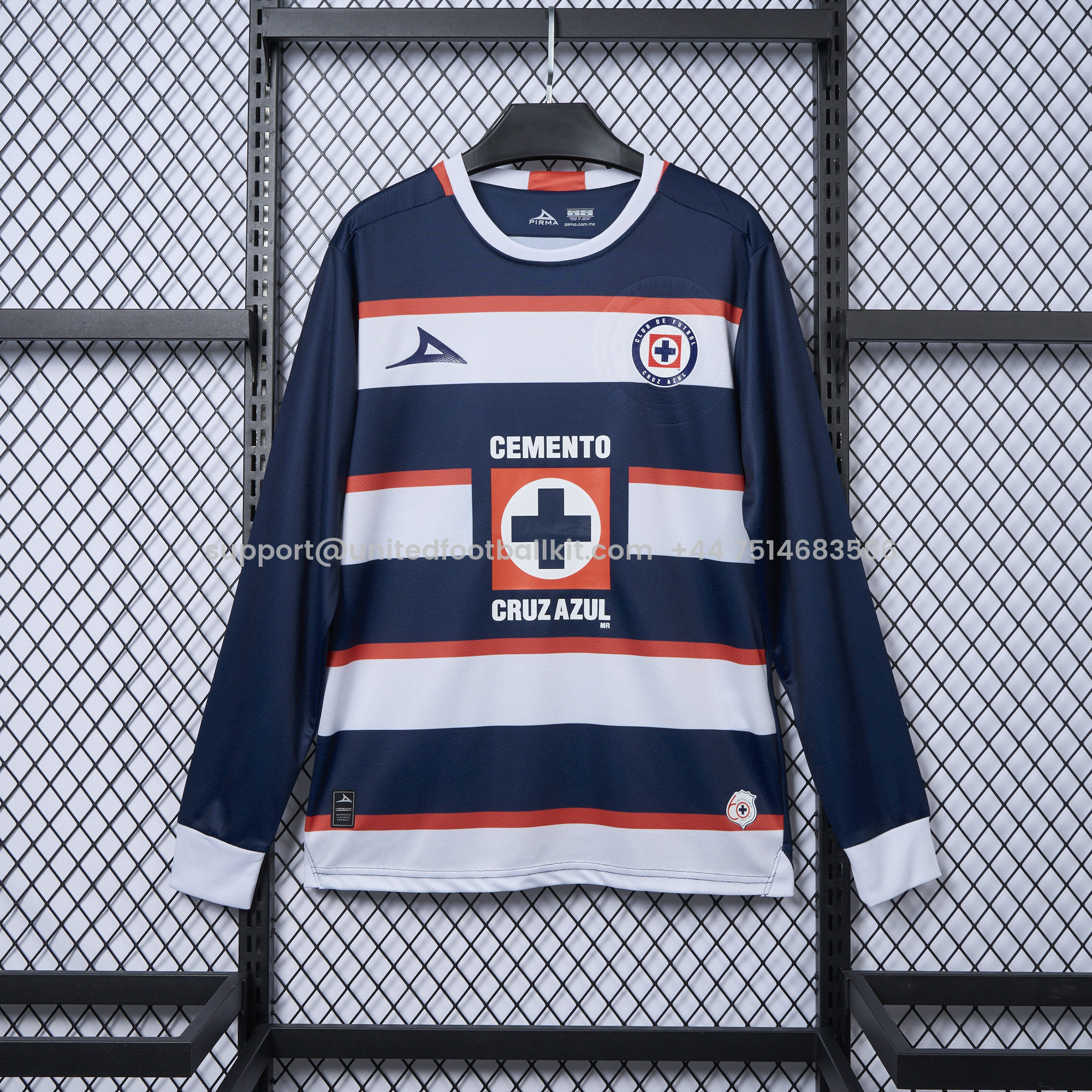 Unitedfootballkit.com | Cruz Azul 24-25 Blue Goalkeeper Long Sleeve Jersey - Fans Version -Customize Name, Number and Patch | Worldwide Shipping