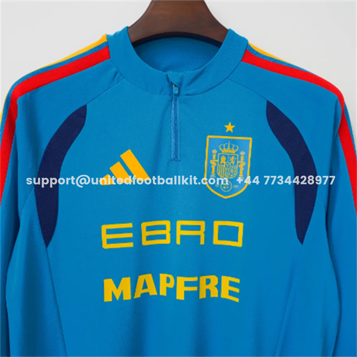 Unitedfootballkit.com | Spain 2026 Blue Long Sleeves Training Jersey - Fans Version -Customize Name, Number and Patch | Worldwide Shipping