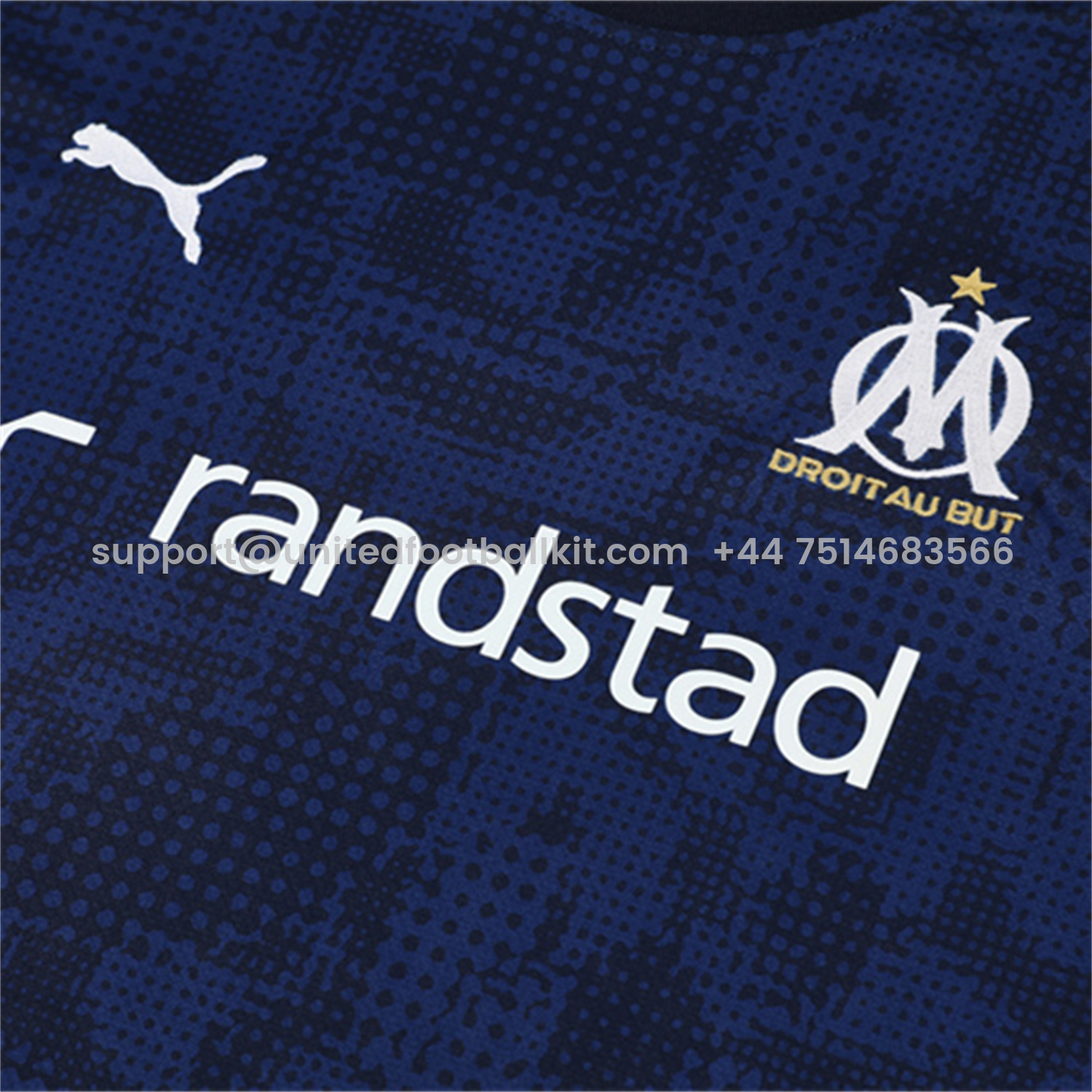 Unitedfootballkit.com | Marseille 25-26 Kids Short-Sleeve Training Set - Royal Blue Top & Royal Blue Shorts -Customize Name, Number and Patch | Worldwide Shipping