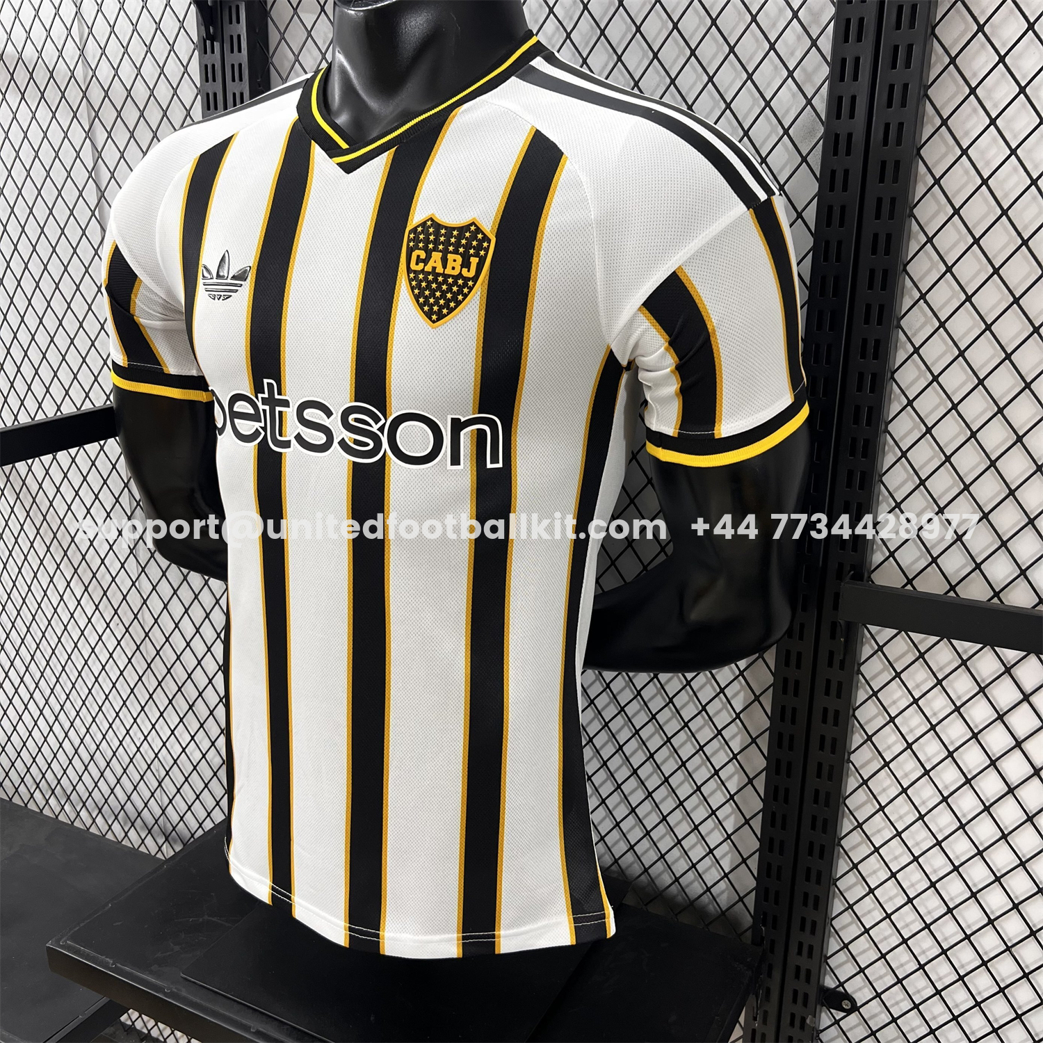 Unitedfootballkit.com | Boca Juniors 25-26 Black And White Stripes Jersey - Player Version -Customize Name, Number and Patch | Worldwide Shipping