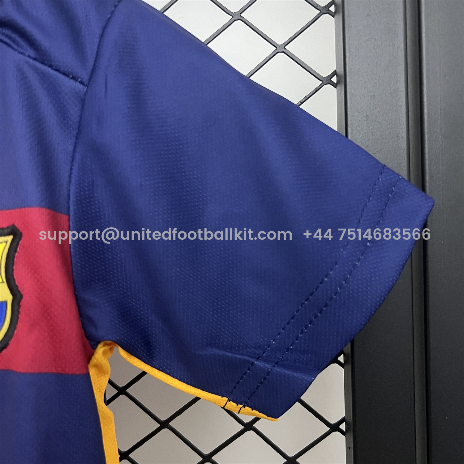 Unitedfootballkit.com | Retro Barcelona 2015-16 Home Kids Kit -Customize Name, Number and Patch | Worldwide Shipping