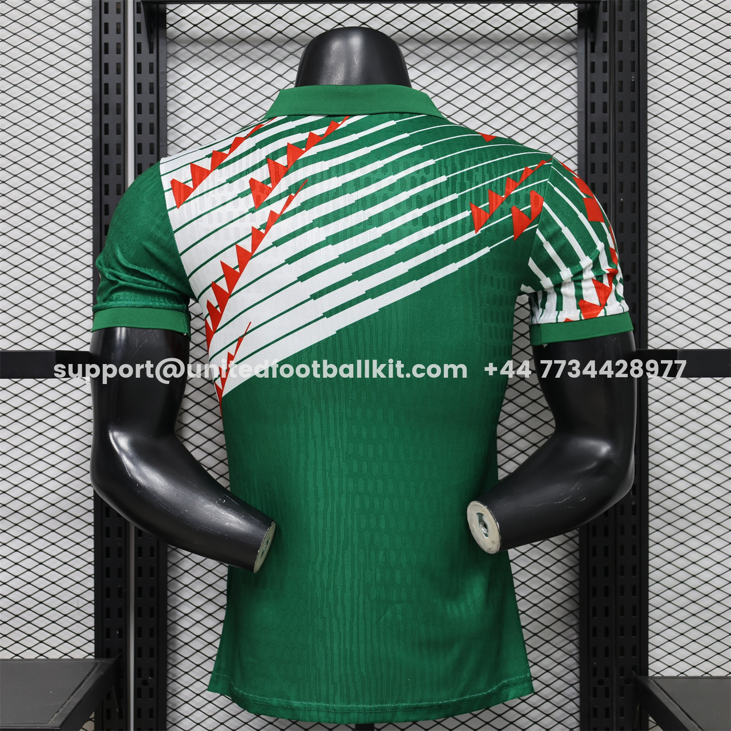 Unitedfootballkit.com | Mexico 2026 Red-White Stripes Green Special Jersey - Player Version -Customize Name, Number and Patch | Worldwide Shipping