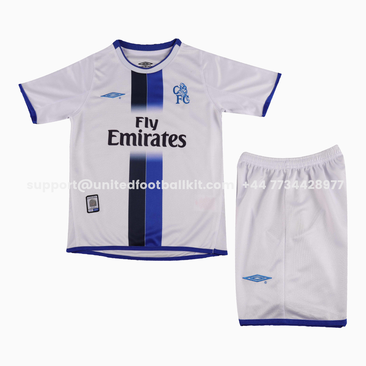 Unitedfootballkit.com | Retro C.H.E.L.S.E.A 2003-04 Away Kids Kit -Customize Name, Number and Patch | Worldwide Shipping