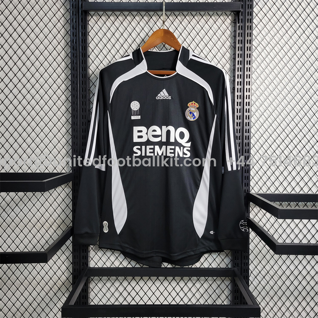 Unitedfootballkit.com | Retro Real Madrid 06-07 Away Long Sleeve Jersey -Customize Name, Number and Patch | Worldwide Shipping