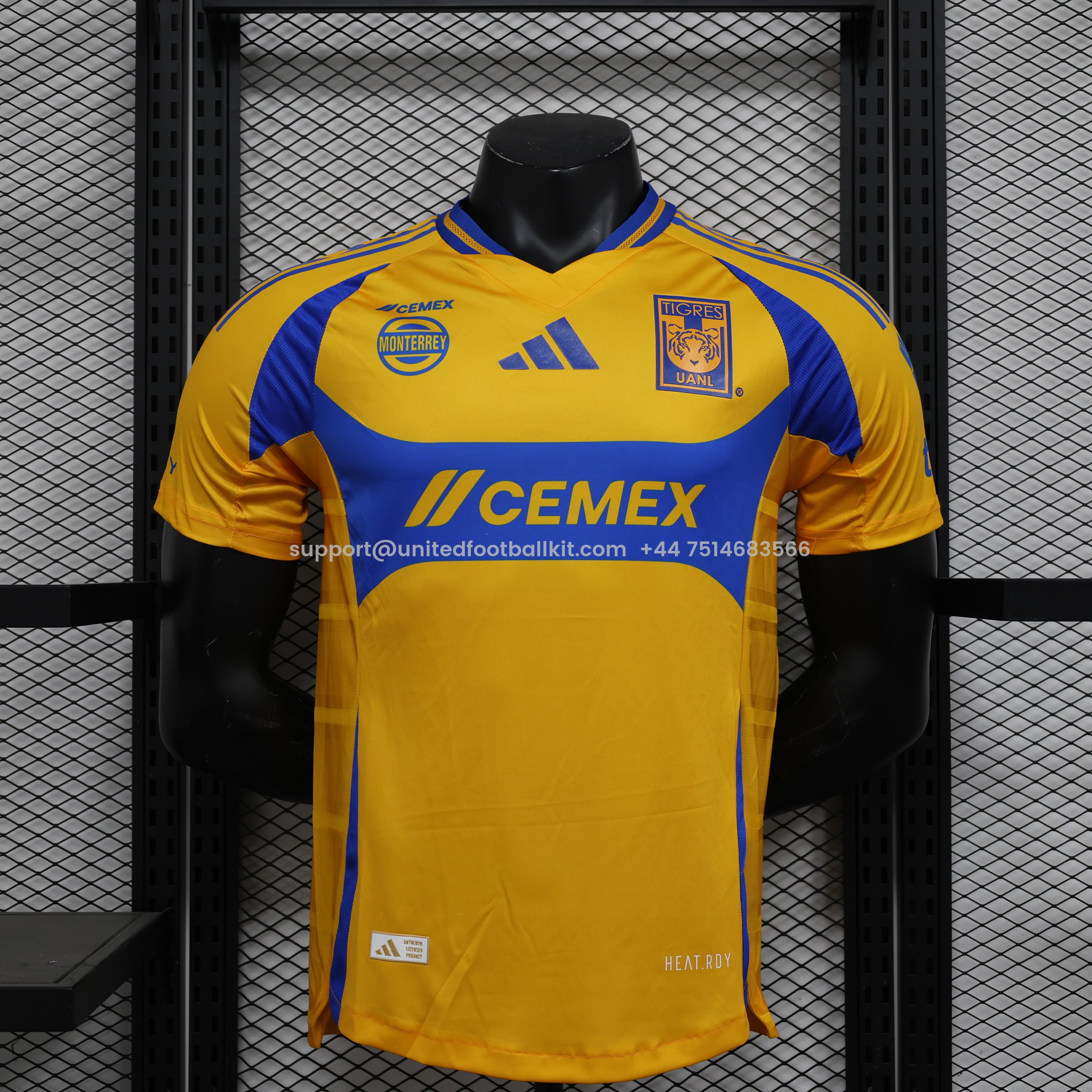 Unitedfootballkit.com | Tigres UANL 24-25 Home Stadium Jersey - Player Version -Customize Name, Number and Patch | Worldwide Shipping