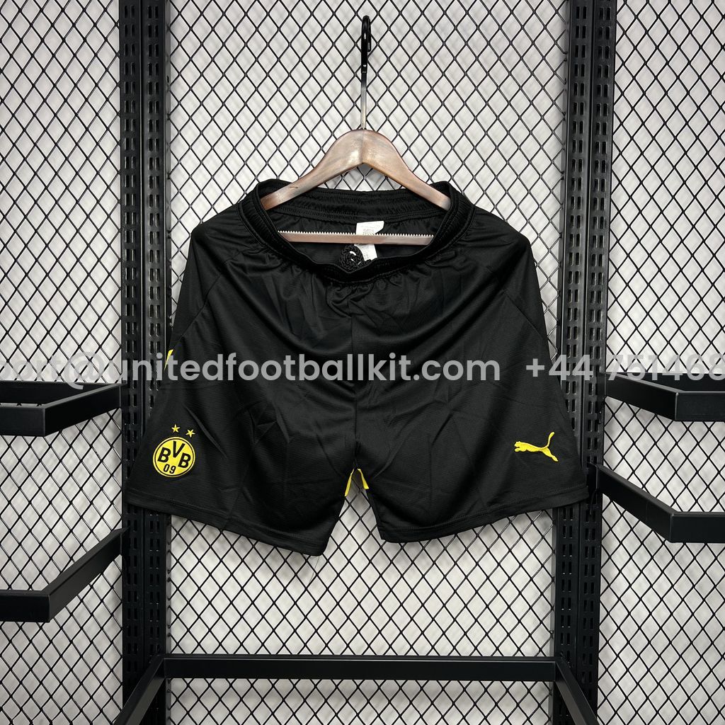 Unitedfootballkit.com | Dortmund 24-25 Home Shorts - Fans Version -Customize Name, Number and Patch | Worldwide Shipping
