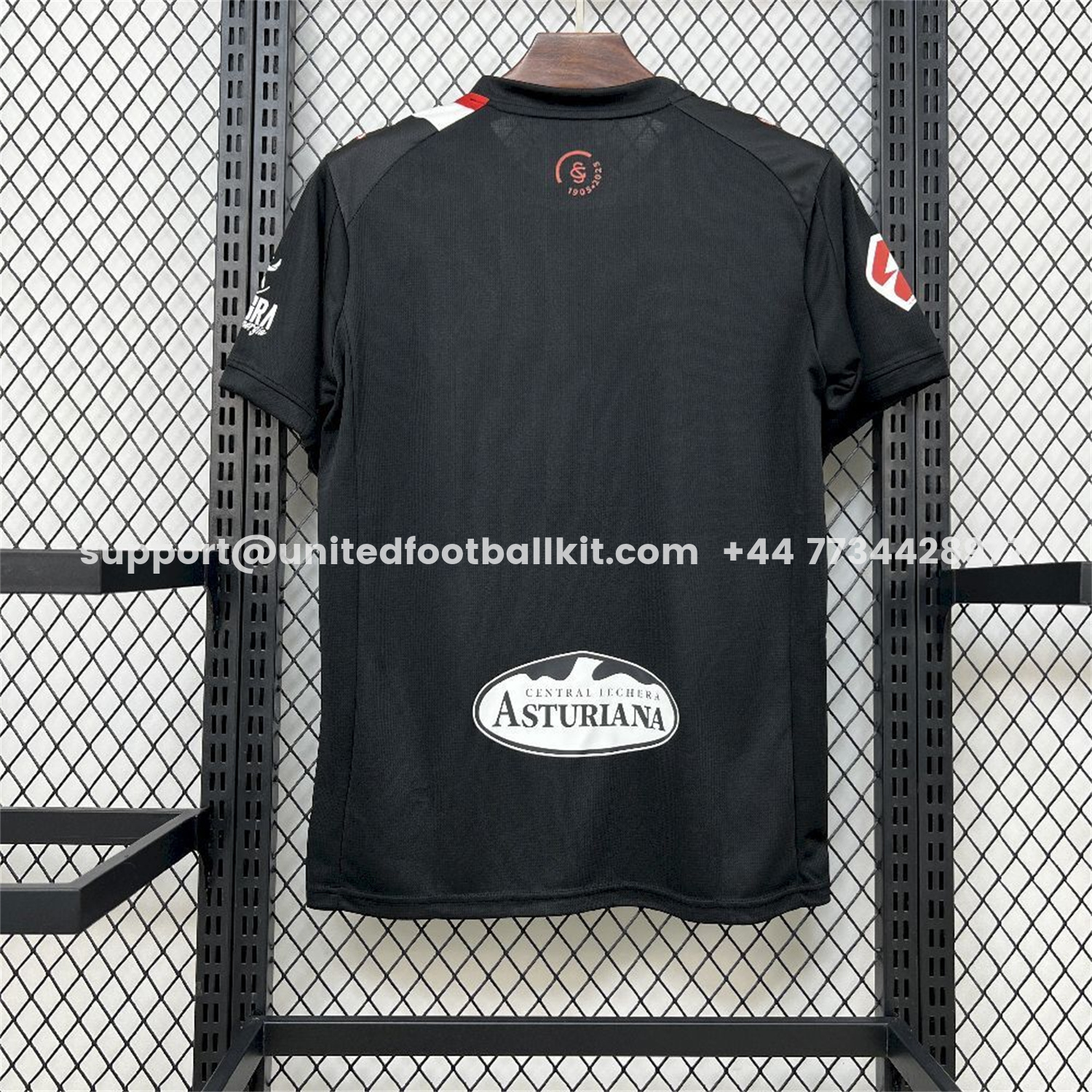 Unitedfootballkit.com | Sporting Gijon 25-26 Away Black Jersey - Fans Version -Customize Name, Number and Patch | Worldwide Shipping