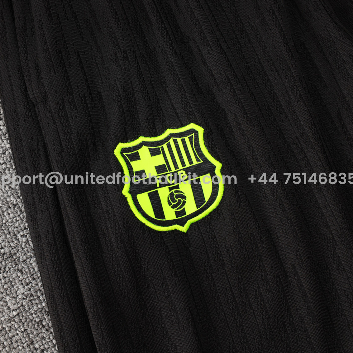 Unitedfootballkit.com | Barcelona 24-25 Long Sleeve Training Set - Player Version - Blue Top and Black Pants -Customize Name, Number and Patch | Worldwide Shipping