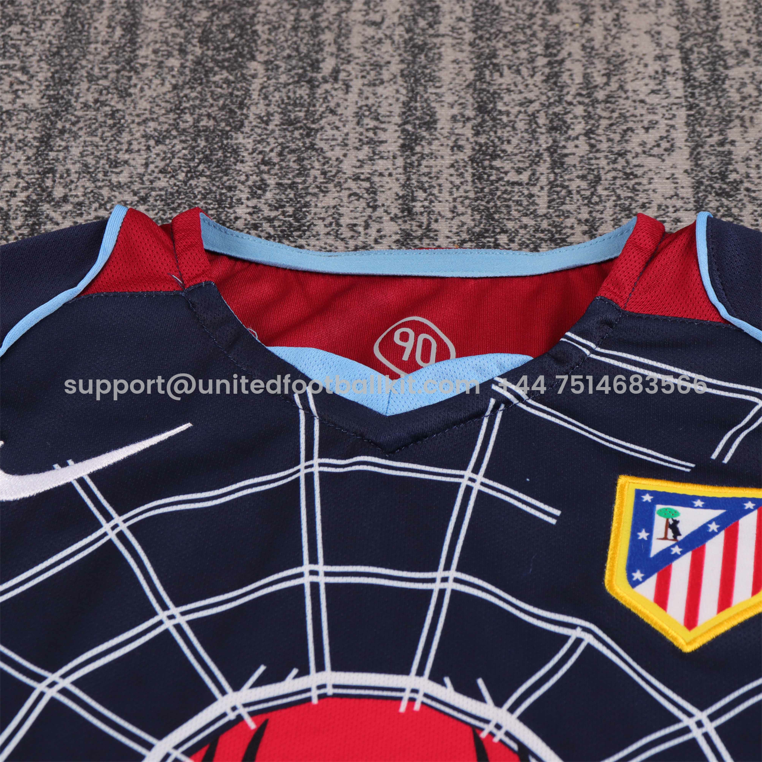 Unitedfootballkit.com | Retro Atletico Madrid 2004-05 Away S.p.i.d.e.r M.a.n Special Kids Kit -Customize Name, Number and Patch | Worldwide Shipping