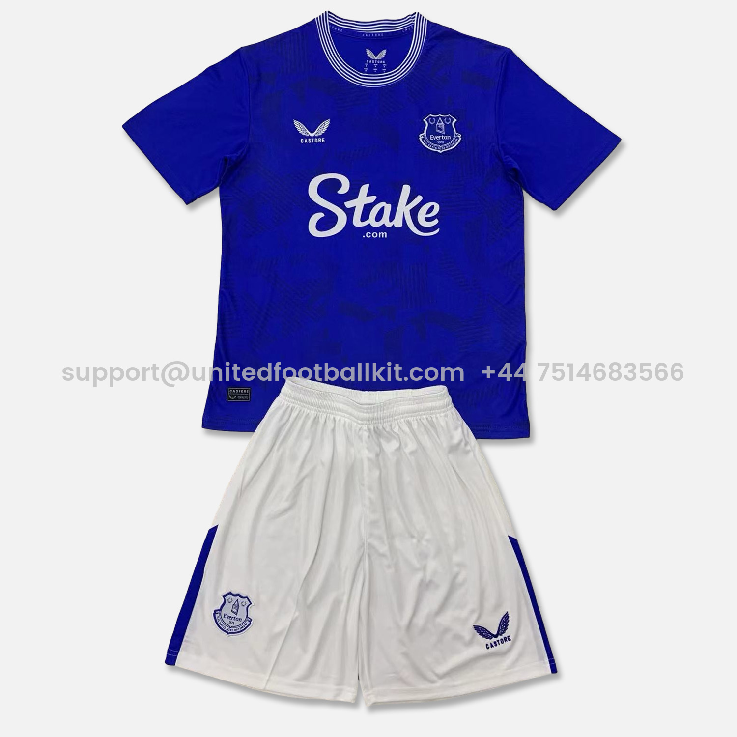 Unitedfootballkit.com | Everton 24-25 Home Men's Adult Jersey Set - Fans Version -Customize Name, Number and Patch | Worldwide Shipping