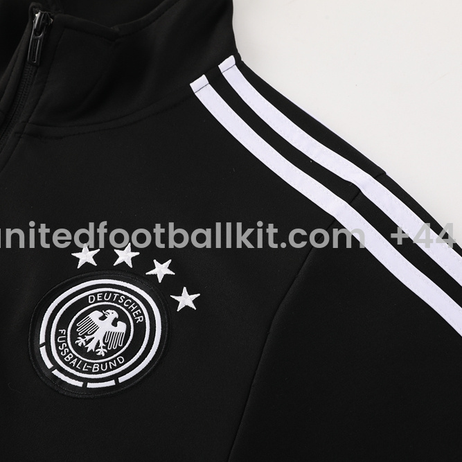 Unitedfootballkit.com | Germany 2024 Jacket Training Tracksuit - Black -Customize Name, Number and Patch | Worldwide Shipping