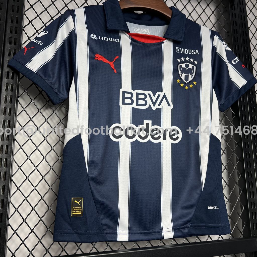Unitedfootballkit.com | Rayados Monterrey 24-25 Home Stadium Kids Kit -Customize Name, Number and Patch | Worldwide Shipping