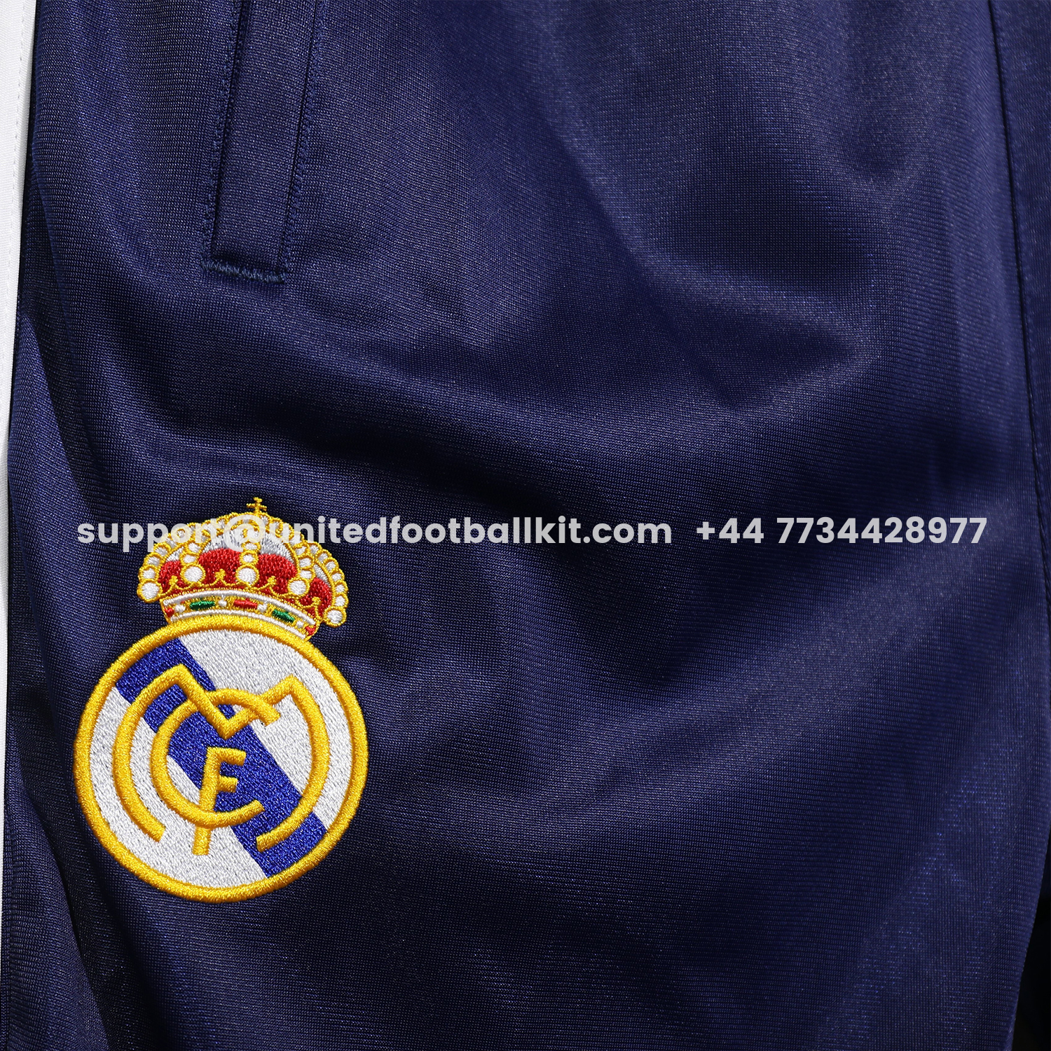 Unitedfootballkit.com | Real Madrid 25-26 Pure Color Yellow Lines Training Set - Dark Blue Top and Dark Blue Pants -Customize Name, Number and Patch | Worldwide Shipping