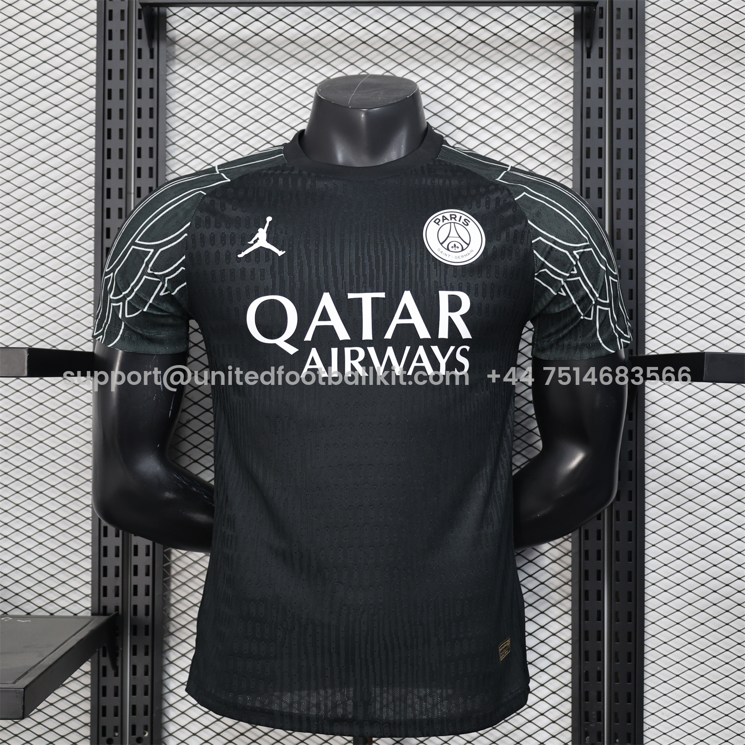 Unitedfootballkit.com | Paris Saint-Germain PSG 25-26 JD Black Special Jersey - Player Version -Customize Name, Number and Patch | Worldwide Shipping