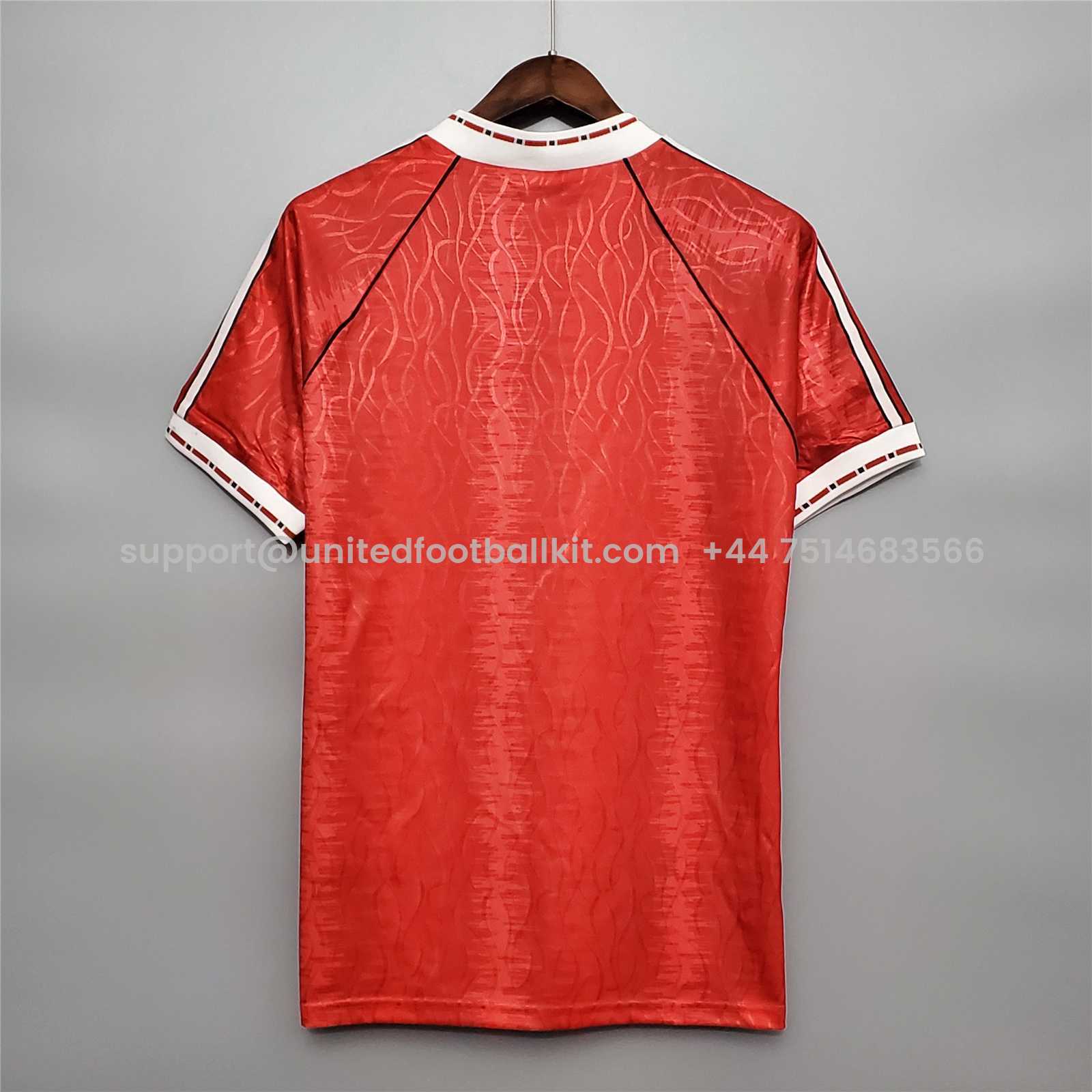 Unitedfootballkit.com | Retro Manchester United 91-92 Home Jersey -Customize Name, Number and Patch | Worldwide Shipping