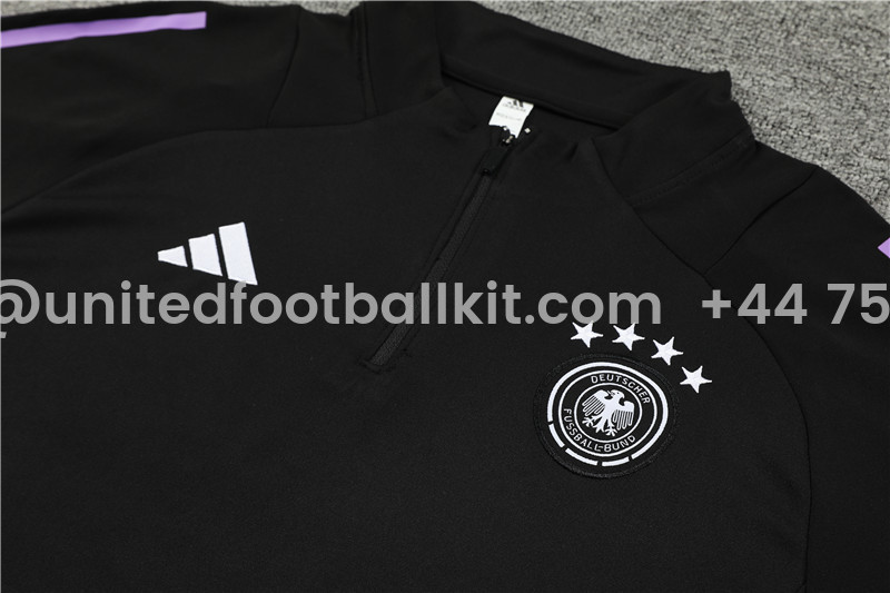 Unitedfootballkit.com | Germany 2024 Long Sleeve Training Set - Black -Customize Name, Number and Patch | Worldwide Shipping