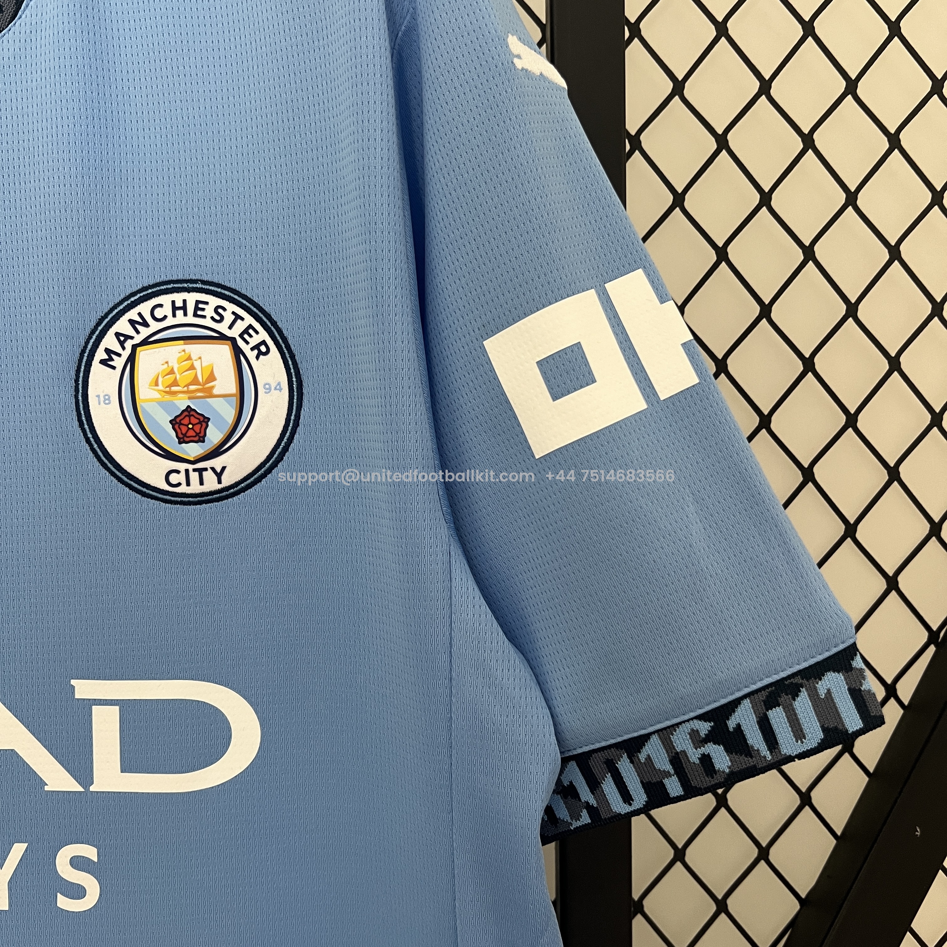 Unitedfootballkit.com | Manchester City 24-25 Home Stadium Jersey - Fans Version -Customize Name, Number and Patch | Worldwide Shipping