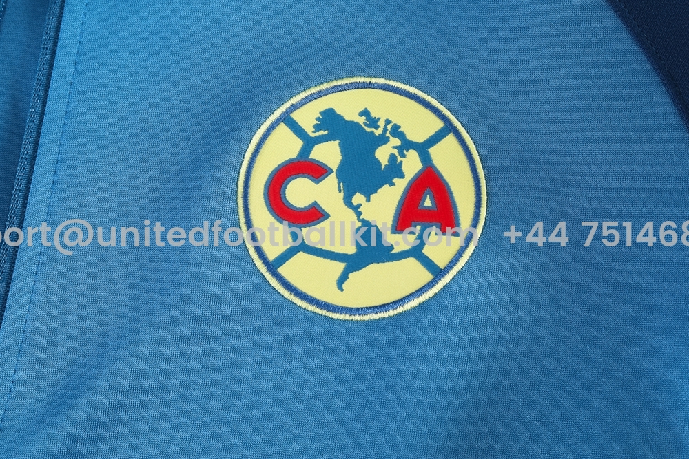 Unitedfootballkit.com | Club América 24-25 Jacket Training Tracksuit - Blue -Customize Name, Number and Patch | Worldwide Shipping