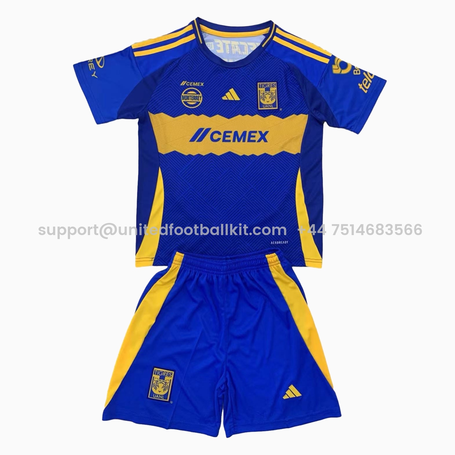 Unitedfootballkit.com | Tigres UANL 24-25 Away Kids Kit -Customize Name, Number and Patch | Worldwide Shipping