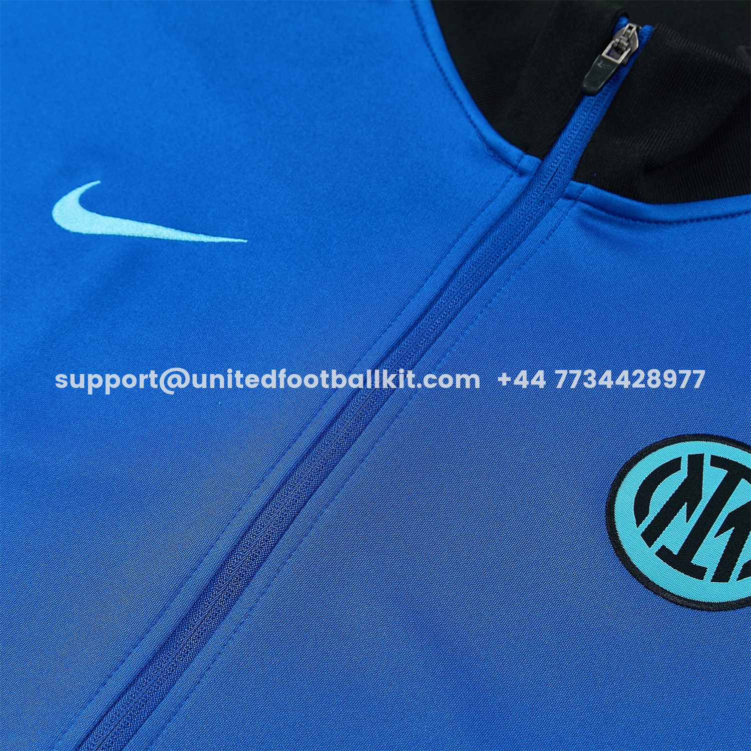 Unitedfootballkit.com | Inter Milan 25-26 Jacket Training Tracksuit - Ocean Blue Jackets & Black Pants -Customize Name, Number and Patch | Worldwide Shipping