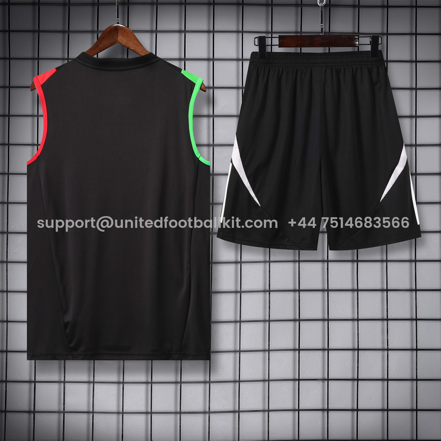Unitedfootballkit.com | Arsenal 24-25 Vest Training Set - Black -Customize Name, Number and Patch | Worldwide Shipping