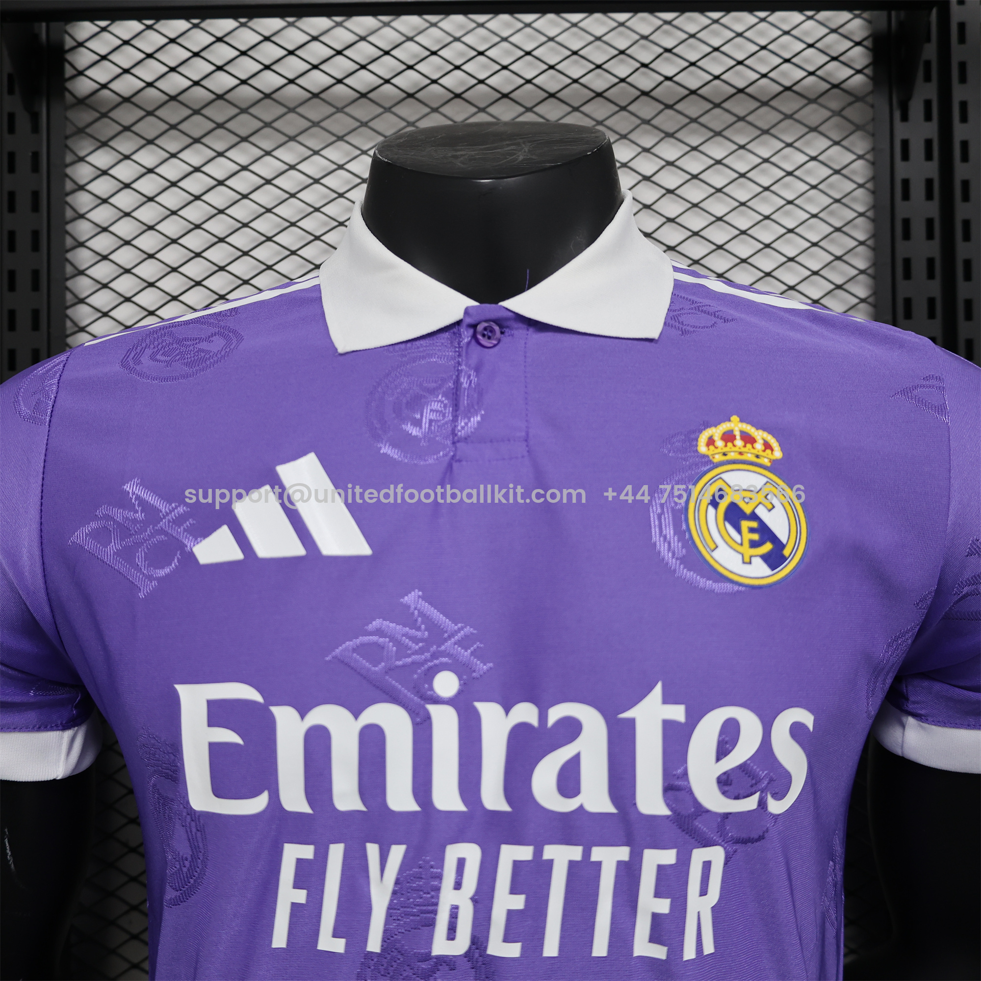 Unitedfootballkit.com | Real Madrid 24-25 Purple LOGO Special Edition Jersey - Player Version -Customize Name, Number and Patch | Worldwide Shipping