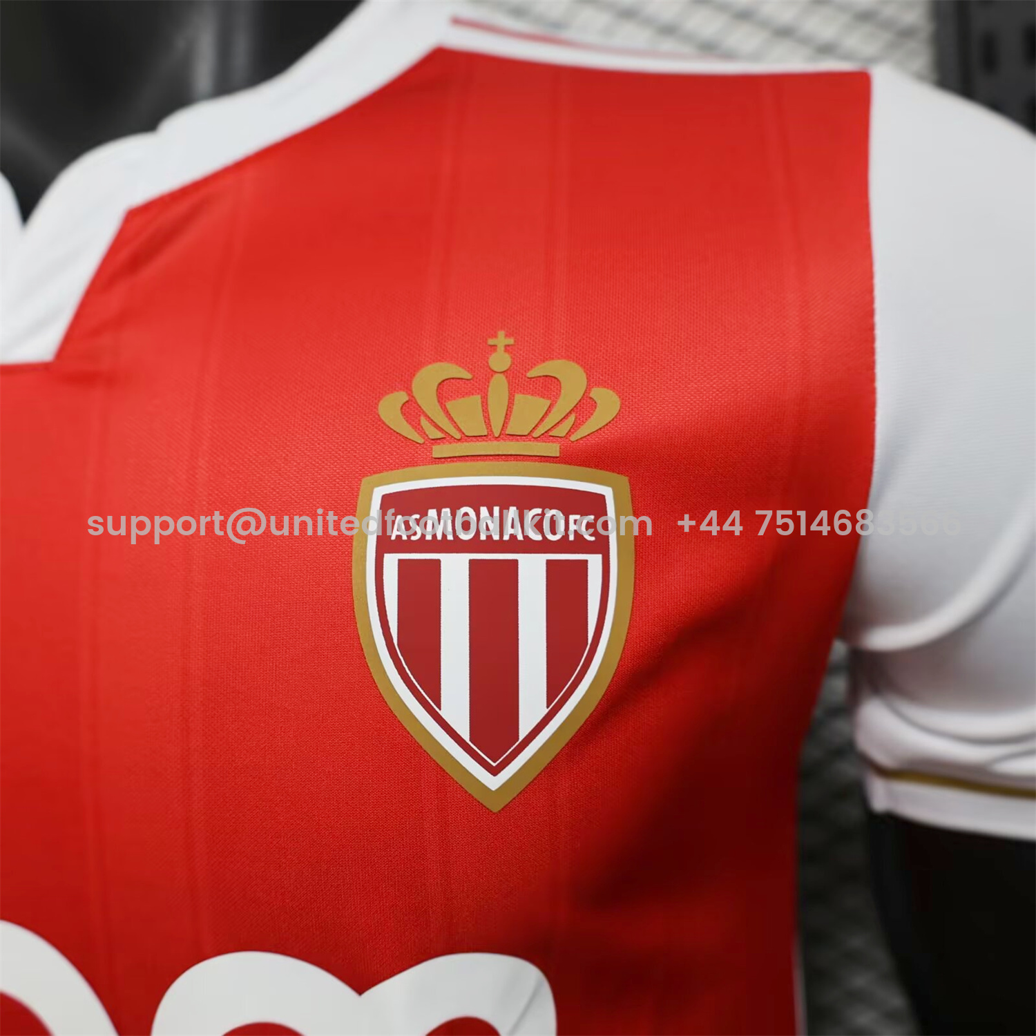 Unitedfootballkit.com | AS Monaco 25-26 Home Jersey - Player Version -Customize Name, Number and Patch | Worldwide Shipping