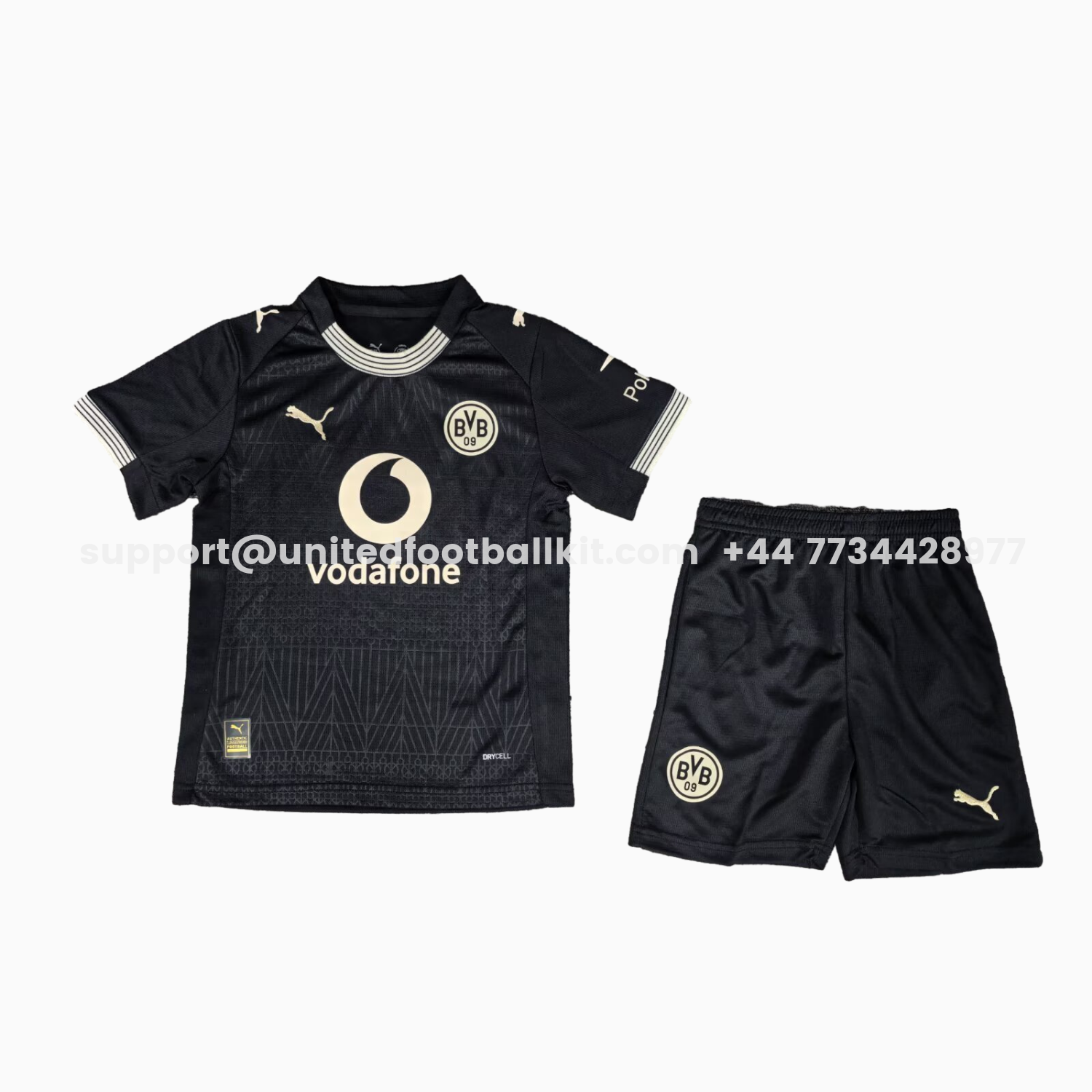 Unitedfootballkit.com | Dortmund 25-26 “100 JAHRE STADION ROTE ERDE” Black Special Kids Kit -Customize Name, Number and Patch | Worldwide Shipping