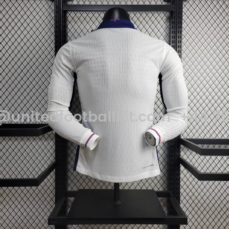 Unitedfootballkit.com | England 2024 Home Stadium Long Sleeve Jersey - Player Version -Customize Name, Number and Patch | Worldwide Shipping