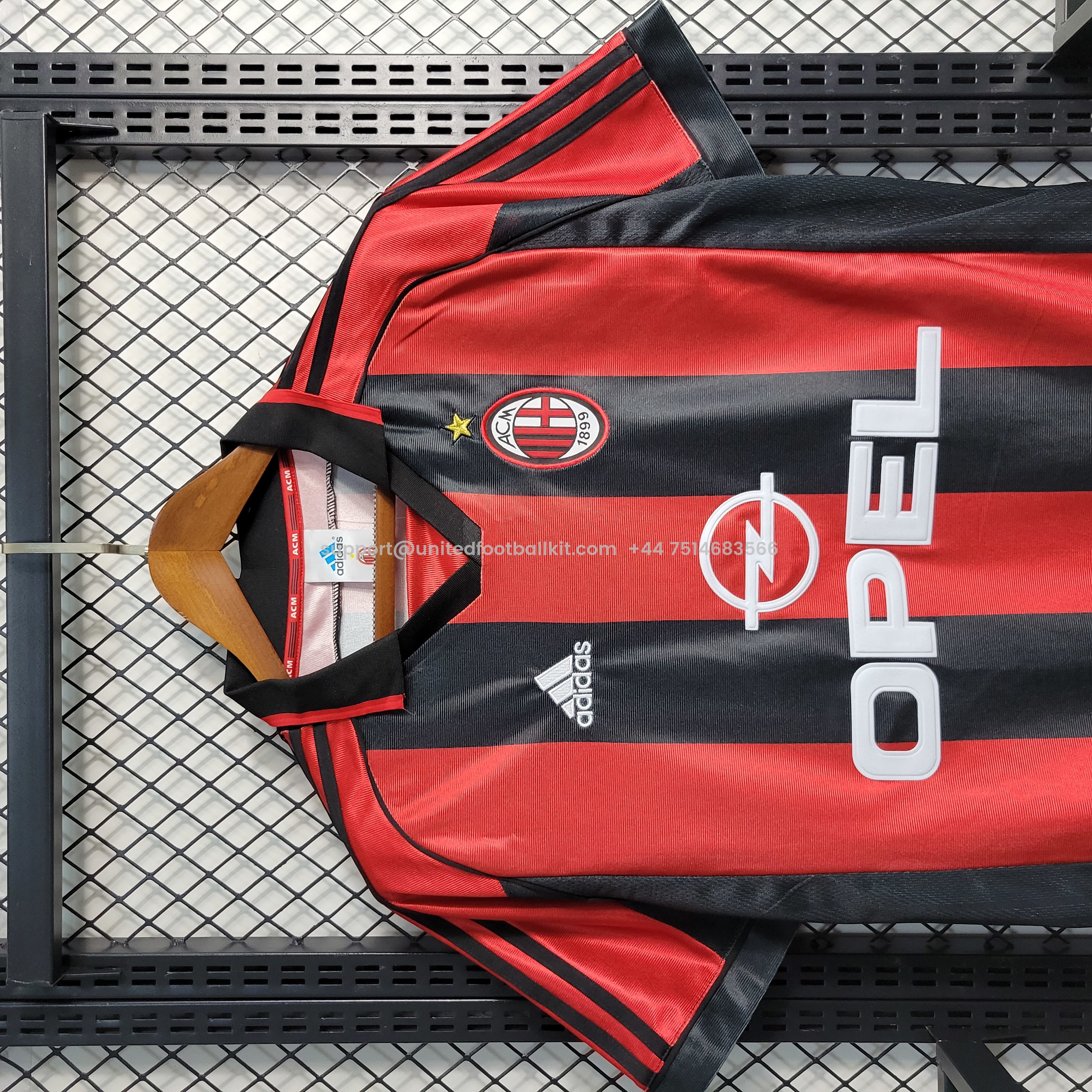 Unitedfootballkit.com | Retro AC Milan 98-99 Home Stadium Jersey -Customize Name, Number and Patch | Worldwide Shipping